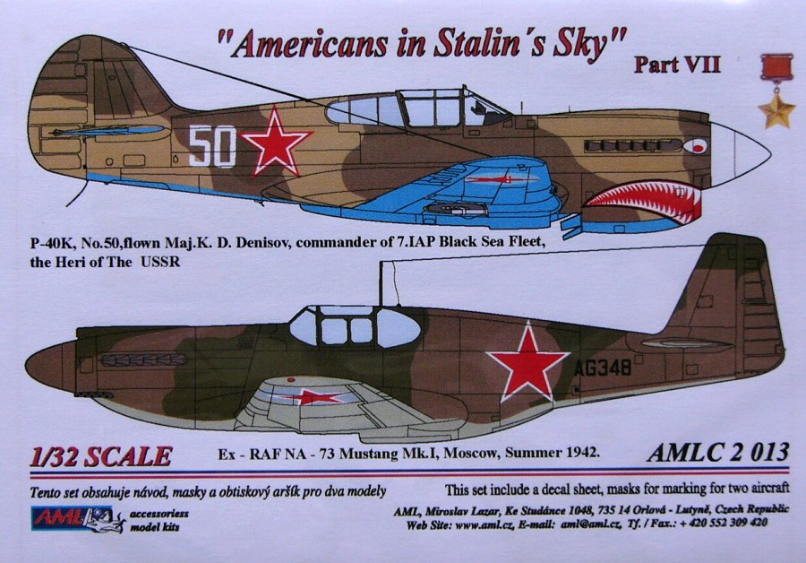 1/32 Decals P-40K&NA-73 Mk.I Amer.in Stalin Sky VI