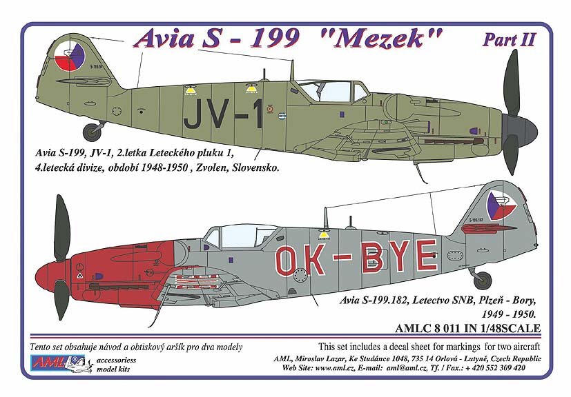 AML Models 1/72 AVIA S-199 MEZEK Czech Fighter 