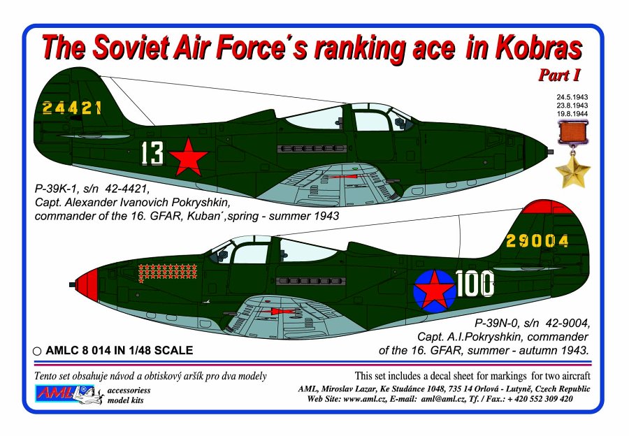 MODELIMEX Online Shop | 1/48 Decals for P-39 K-1/N-0 (A.Pokryshkin 
