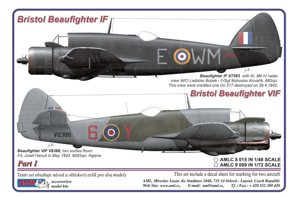 1/48 Decals Bristol Beaufighter IF&VIF Part I.