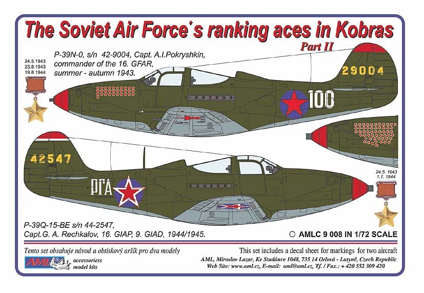 1/72 Decals for P-39 N-0/Q-15 (G.A.Rechalkov)