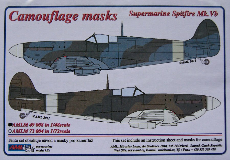 1/48 Mask Supermarine Spitfire Mk.V Camouflage 'A'