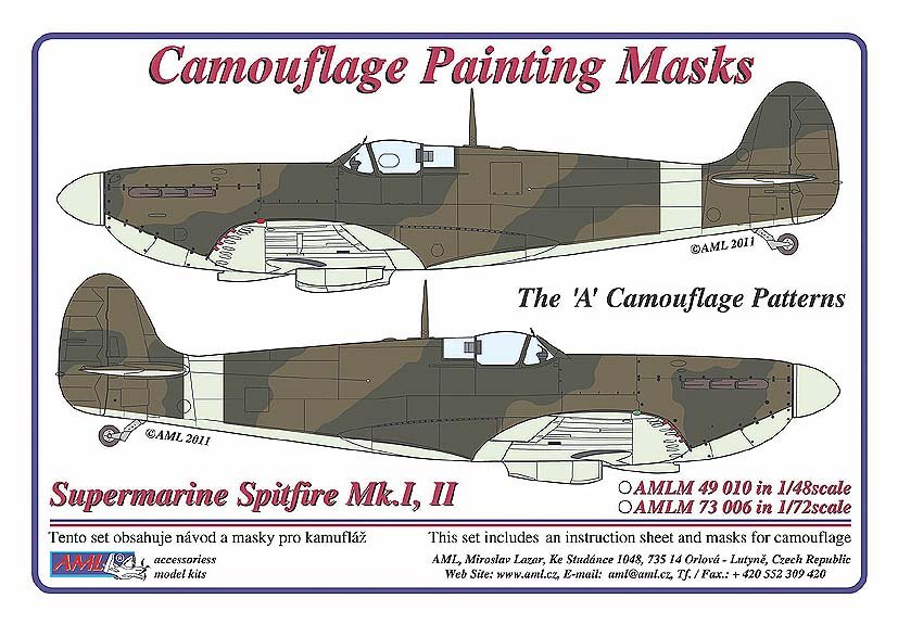 1/72 Mask Supermar.Spitfire Mk.I,II Camouflage 'A'