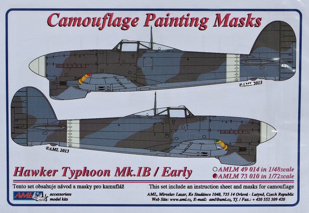 1/72 Camouflage masks Hawker Typhoon Mk.IB Early
