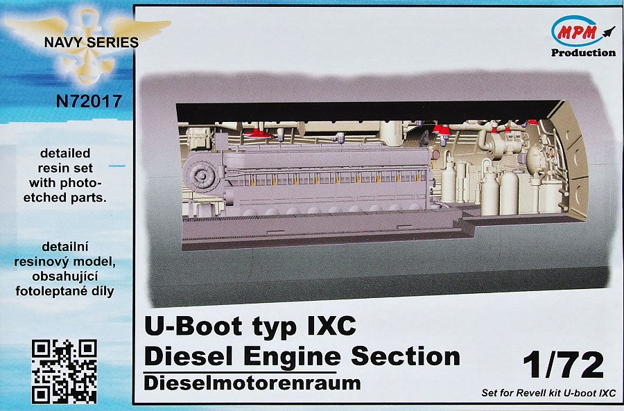1/72 U-Boot typ IXC Diesel Engine Section (REV)
