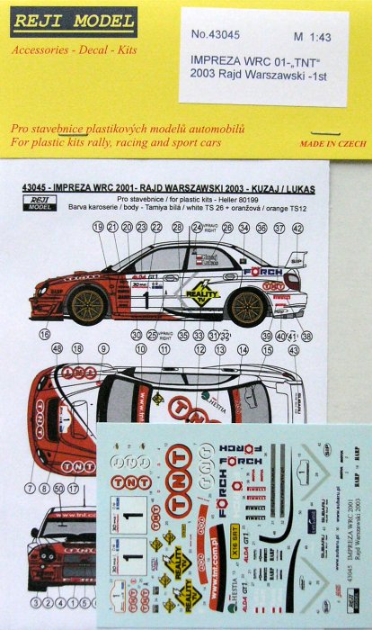 1/43 Impreza WRC 01 'TNT' 2003 (Rajd Warszawski)