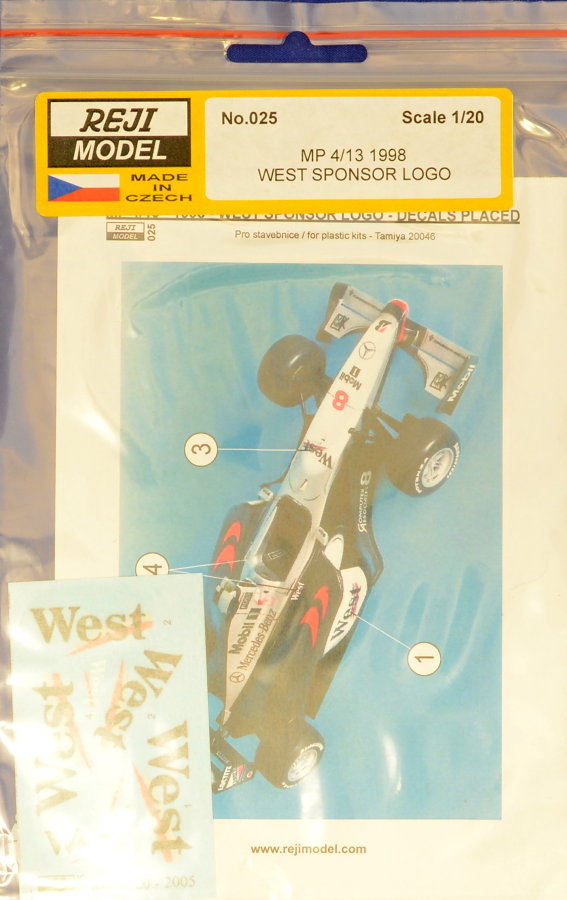 1/20 McLaren MP 4/13 1998 West Sponsor logo