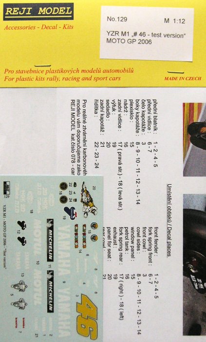 1/12 YZR M1 Test version carbon #46 (Moto GP 2006)
