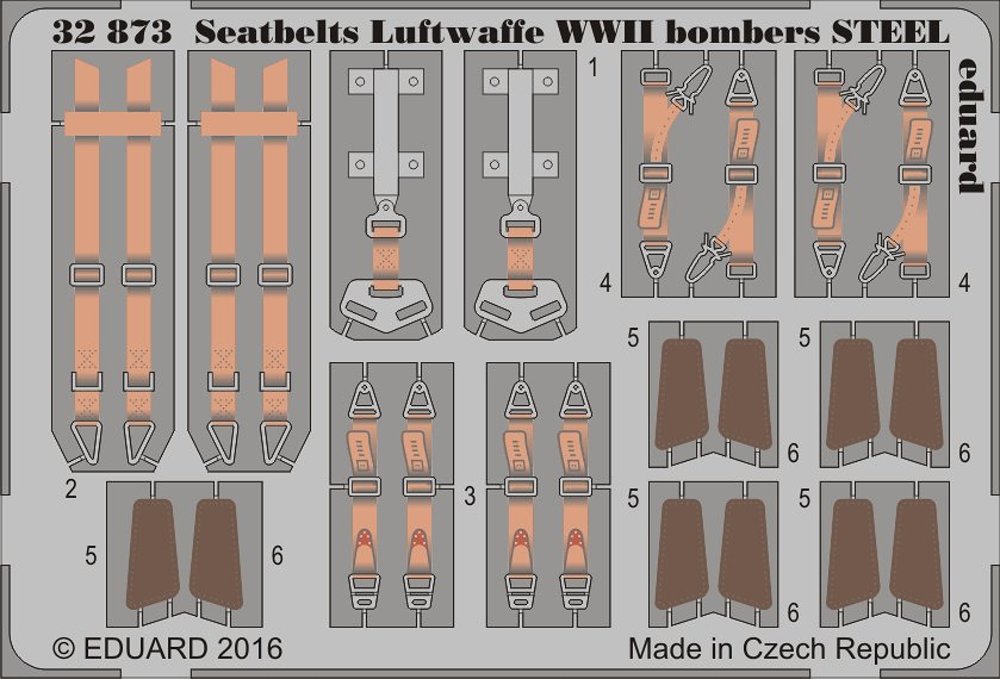 SET 1/32 Seatbelts Luftwaffe WWII bombers STEEL
