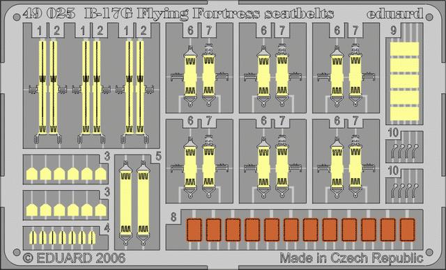 SET B-17G Flying Fortress seatbelts  (REV/MONO)