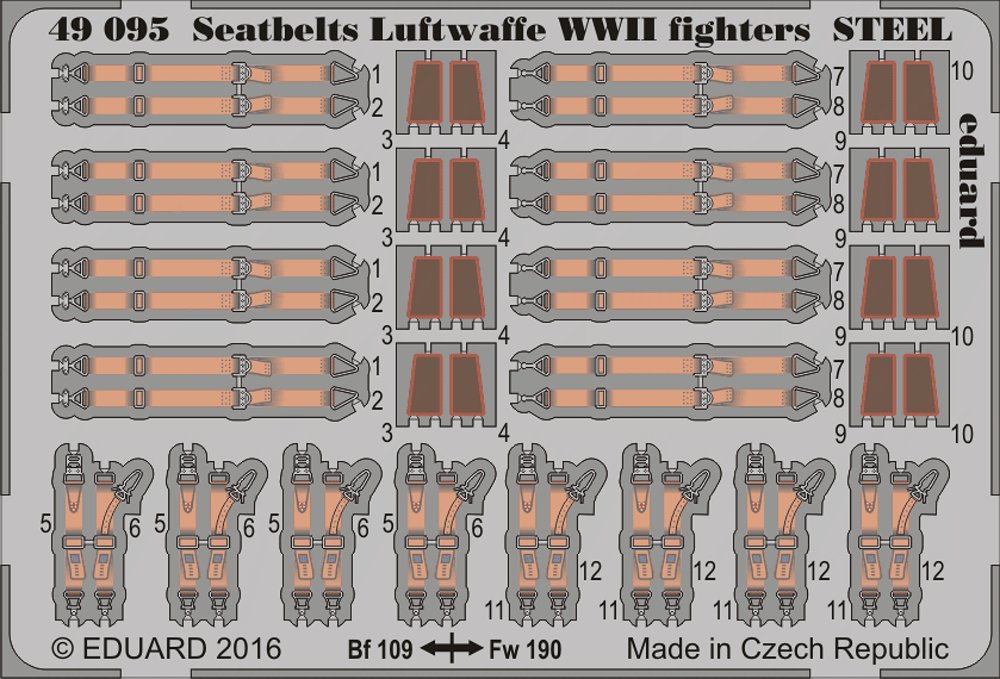 SET 1/48 Seatbelts Luftwaffe WWII fighters STEEL