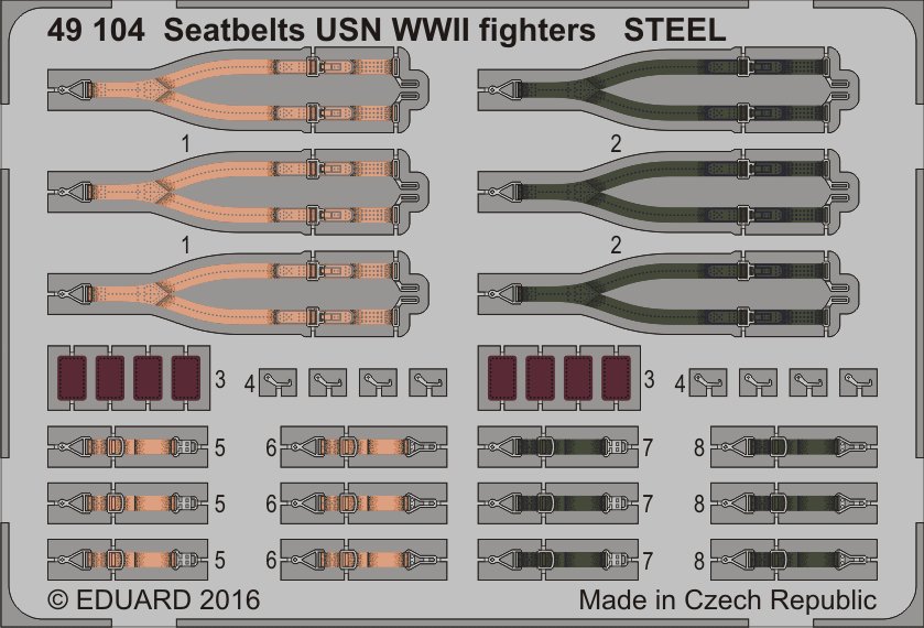 SET 1/48 Seatbelts USN WWII fighters STEEL