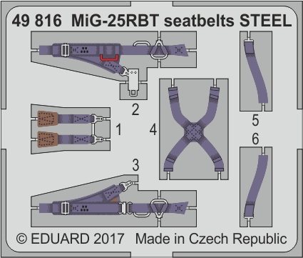 SET MiG-25RBT seatbelts STEEL (ICM)