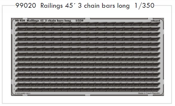 1/350 SET Railings 45' 3 chain bars long