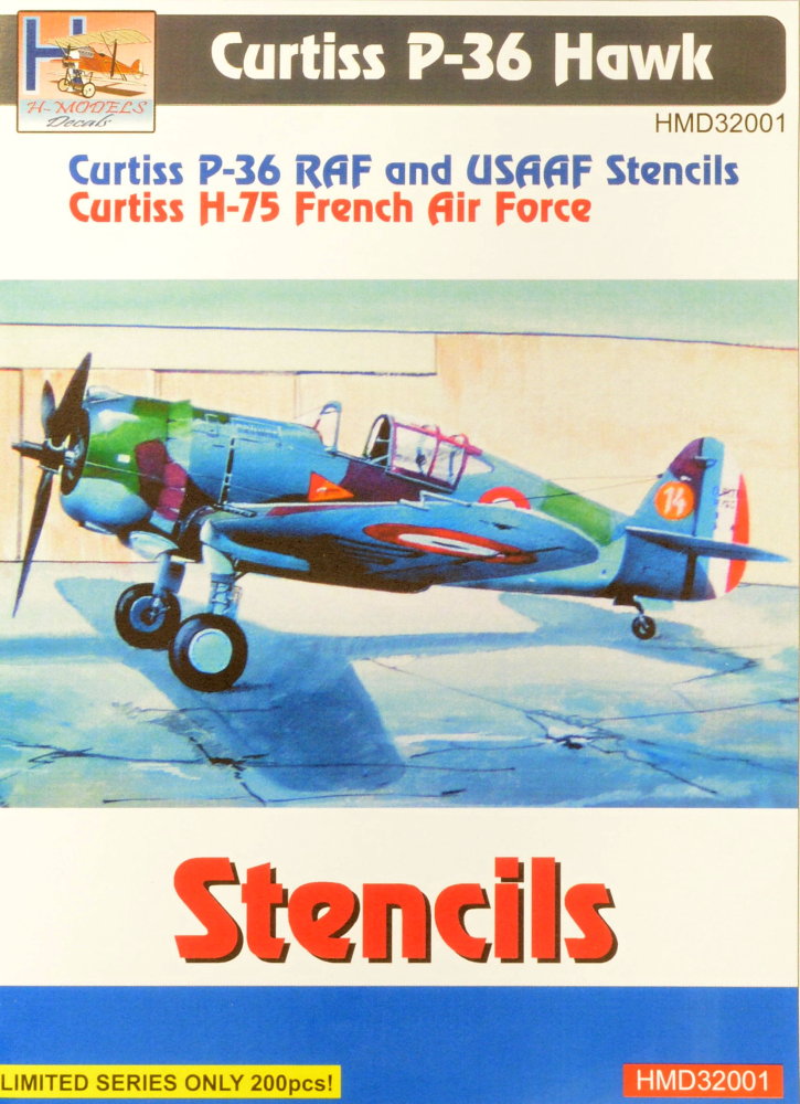 1/32 Stencils Curtiss P-36 Hawk (RAF, USAAF)