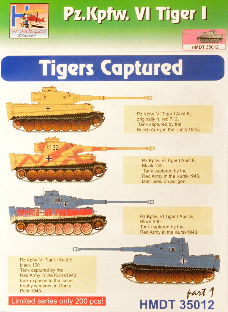 1/35 Decals Pz.Kpfw.VI Tiger I - Tigers Captured