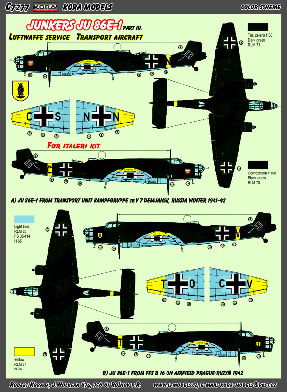 1/72 Ju 86E-1 Luftwaffe Conv.set (ITA) Part III.