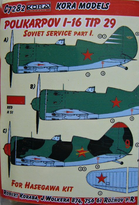 1/72 I-16 Typ 29 Soviet service I. Conv.set (HAS)