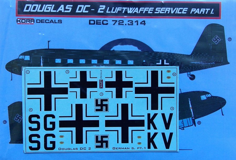 1/72 Decals Douglas DC-2 Luftwaffe (MPM) Part I.