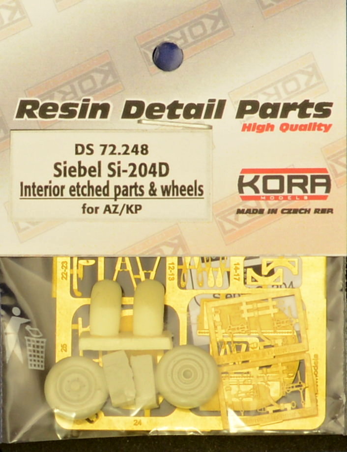 1/72 Siebel Si-204D wheels&interior PE set (AZ/KP)