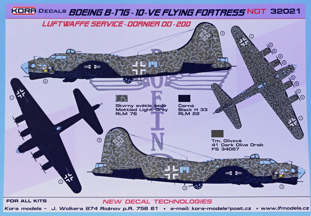 Modelimex Online Shop 1 32 Decals Boeing B 17g 10 Ve Luftwaffe Your Favourite Model Shop