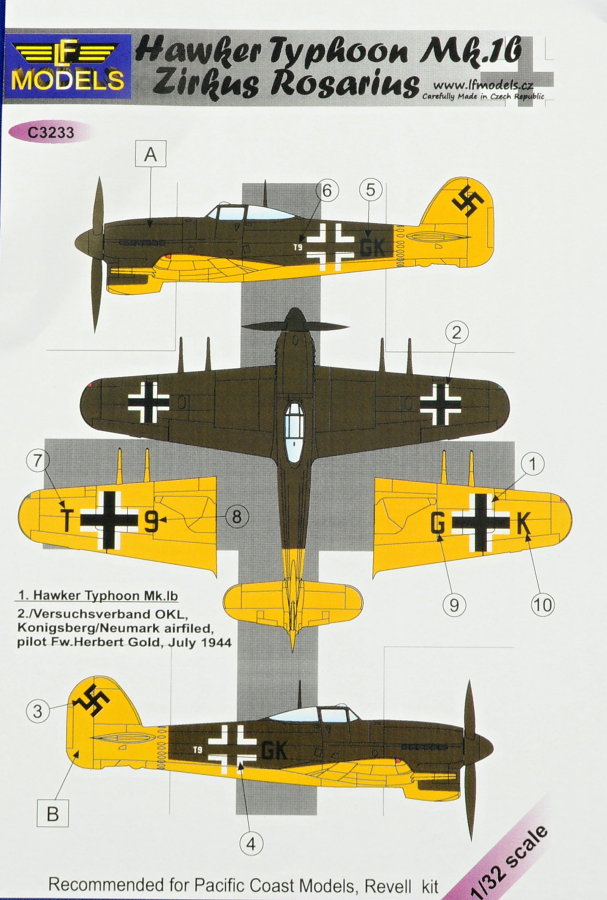 LF Models Decals 1/144 REPUBLIC P-47D THUNDERBOLT German Zirkus Rosarius 