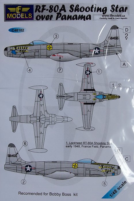 1/48 Decals RF-80A Shooting Star over Panama+mask