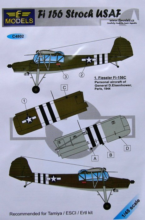 1/48 Decals for Fi-156 Storch USAF