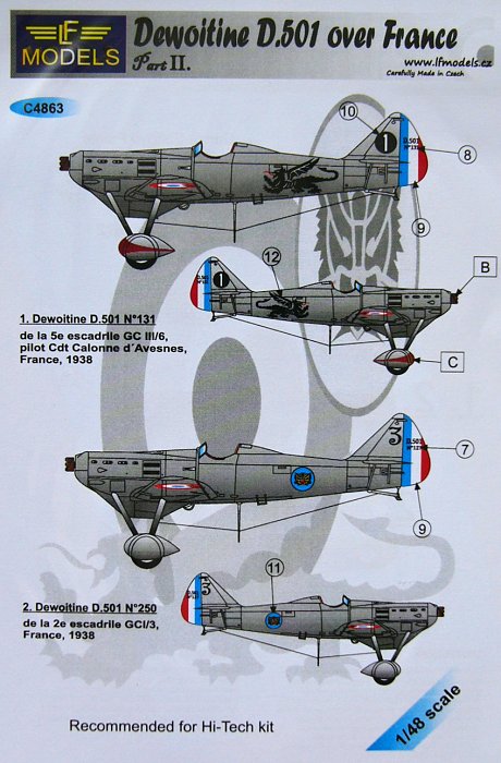 1/48 Decals Dewoitine D.501 over France - Part 2