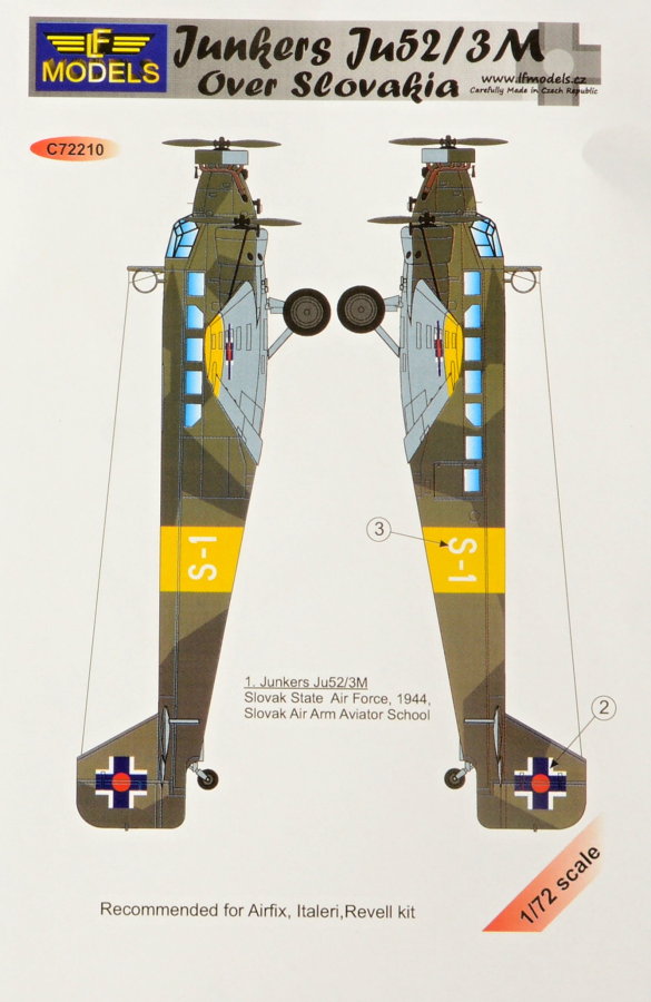 1/72 Decals Junkers Ju52/3M ov.Slovakia (ITA/REV)