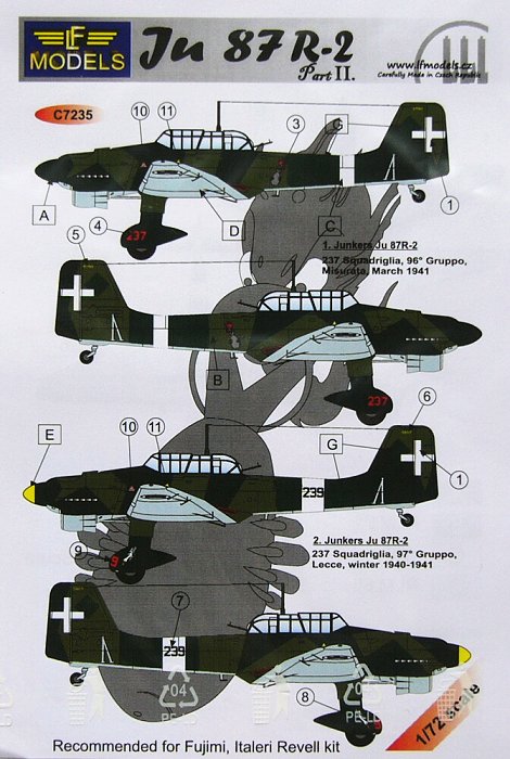 1/72 Decals for Ju 87R-2 Part II. (FUJI/ITAL/REV)