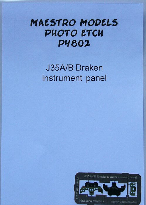1/48 J35A/B early instrument panel w/o radar scr.