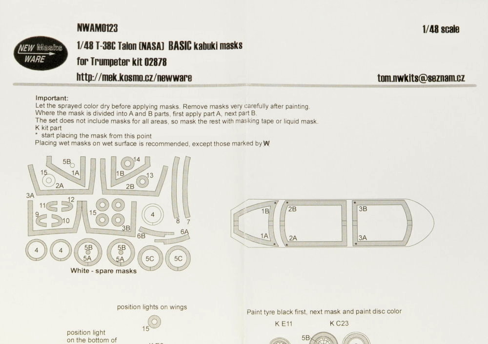 1/48 Mask T-38C Talon (NASA) BASIC (TRUM 02878)
