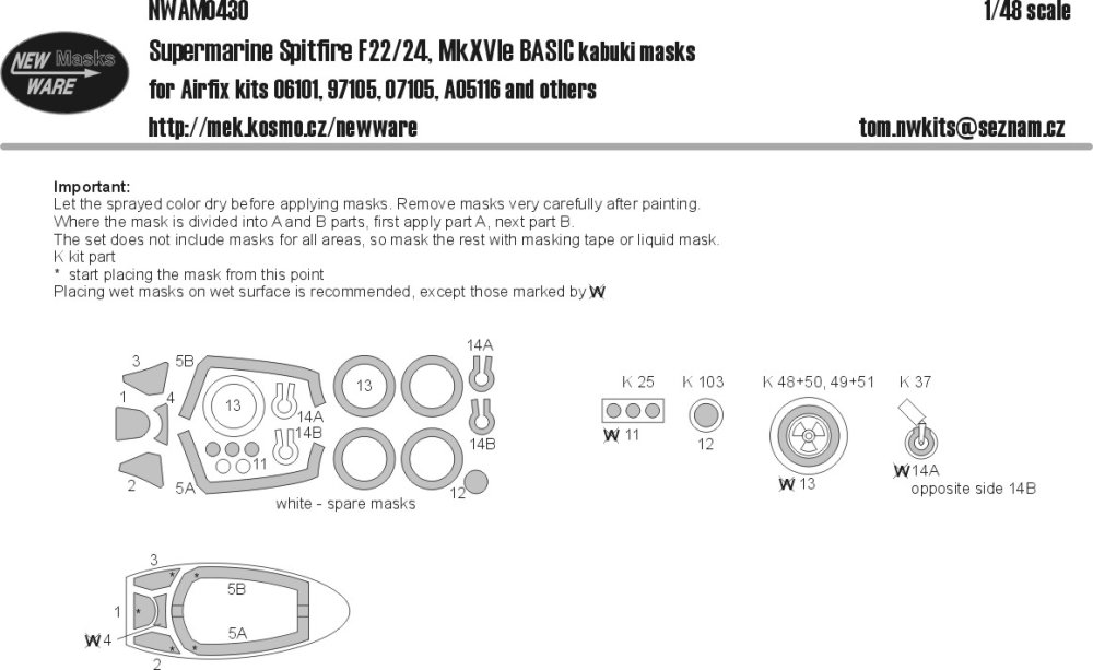 Modelimex Online Shop 1 48 Mask S Spitfire F22 24 Mk Xvie Basic Airf Your Favourite Model Shop