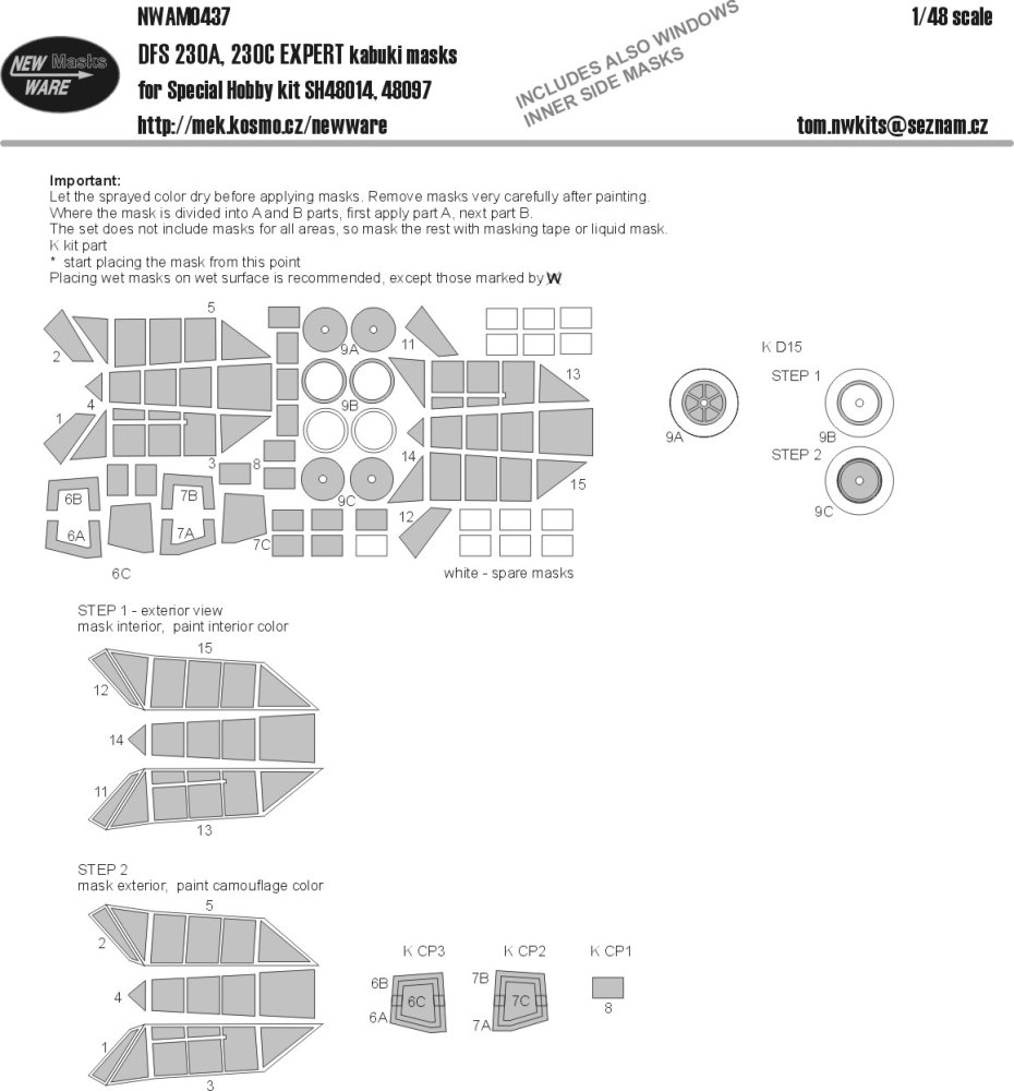 1/48 Mask DFS 230A, 230C EXPERT (SP.HOB. 48014/97)
