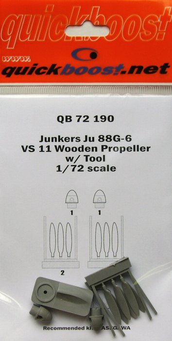 Quickboost 1/72 Junkers Ju88G-6 VS11 Wooden Propeller with Tool 