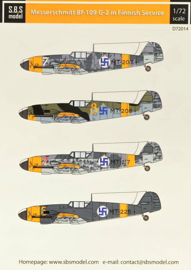 1/72 Decal Bf-109G-2 in Finnish service
