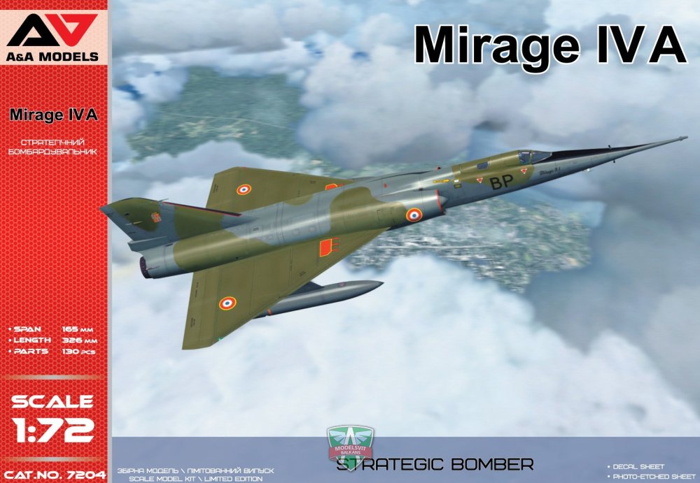 1/72 Mirage IVA Strategic Bomber (3x camo)