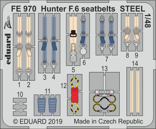 1/48 Hunter F.6 seatbelts STEEL (AIRF)