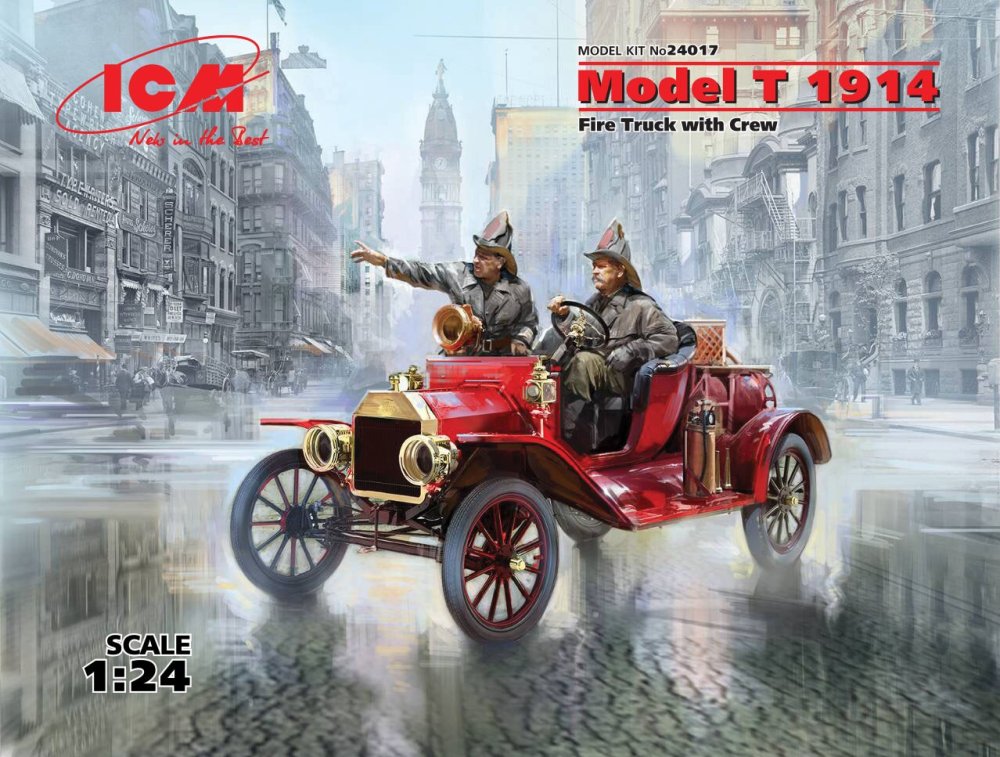 1/24 Model T 1914 Fire Truck with Crew