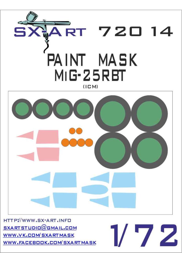 1/72 MiG-25RBT Painting Mask (ICM)