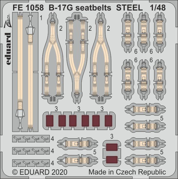1/48 B-17G seatbelts STEEL (HKM)