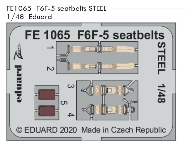 1/48 F6F-5 seatbelts STEEL (EDU)