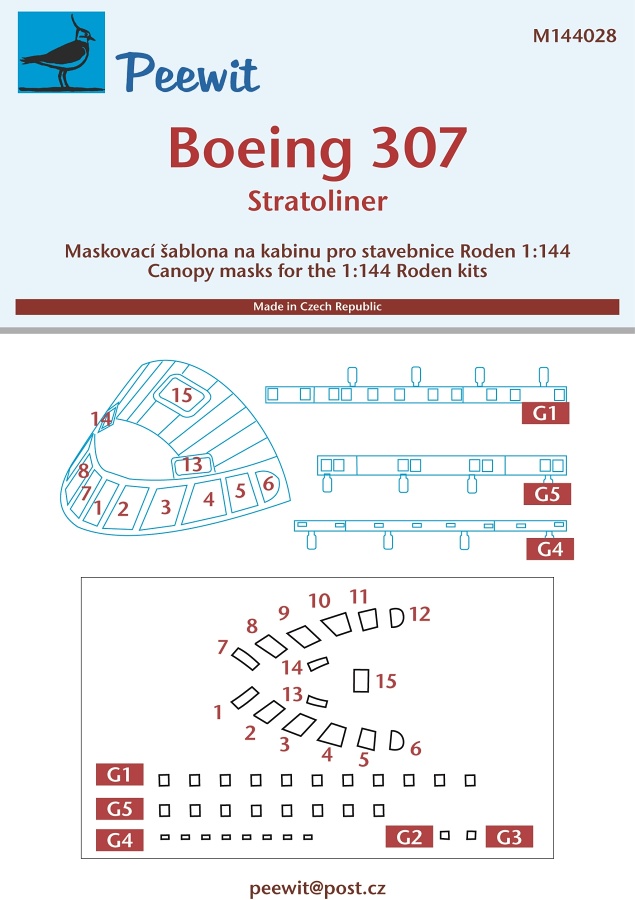 1/144 Canopy mask Boeing 307 Stratoliner (RDN)