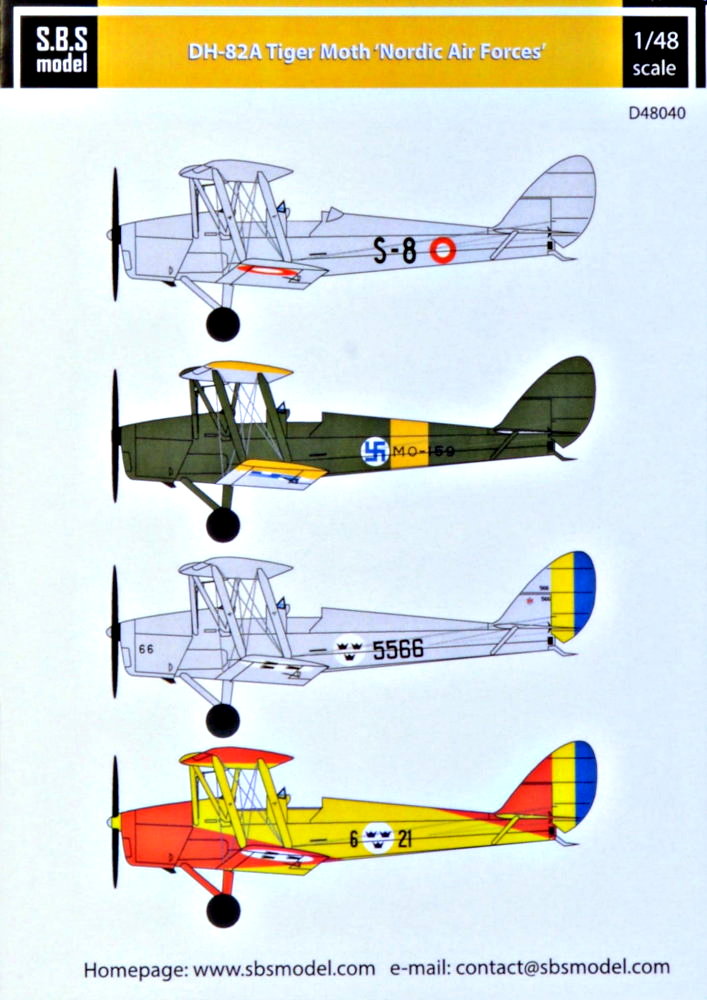 1/48 Decal DH-82A Tiger Moth 'Nordic Air Forces'