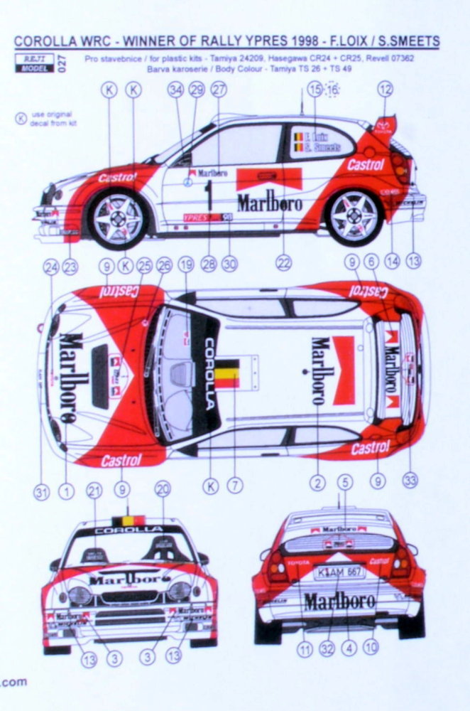 1/24 Corolla WRC Marlboro (Rally Catalunya 1998)