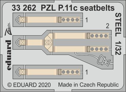 1/32 PZL P.11c seatbelts STEEL (IBG)