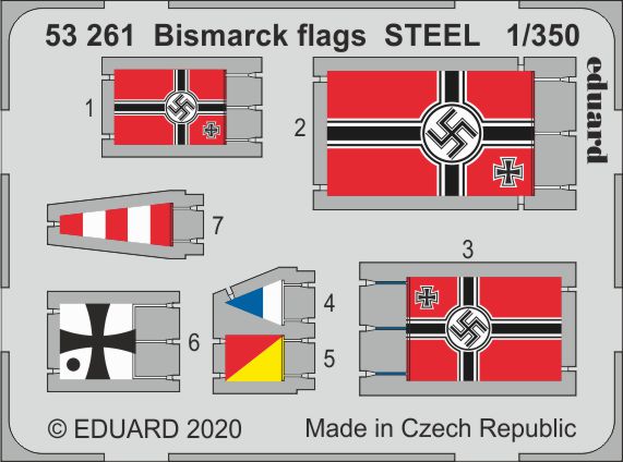 SET 1/350 Bismarck flags STEEL (TRUMP)