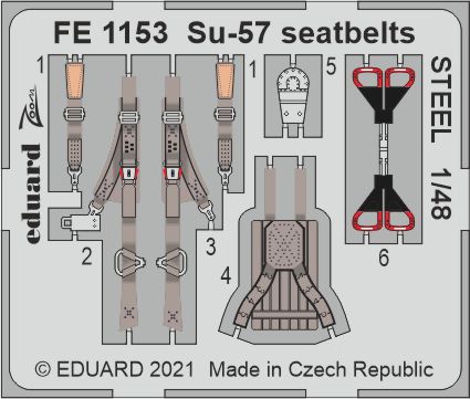 1/48 Su-57 seatbelts STEEL (ZVE)