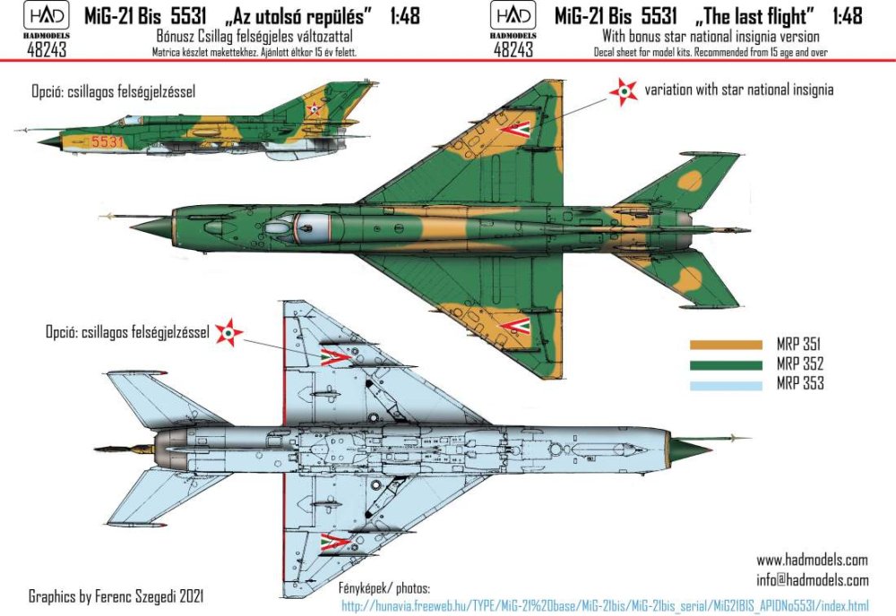 MODELIMEX Online Shop | 1/48 Decal MiG-21 Bis 5531 'The Last